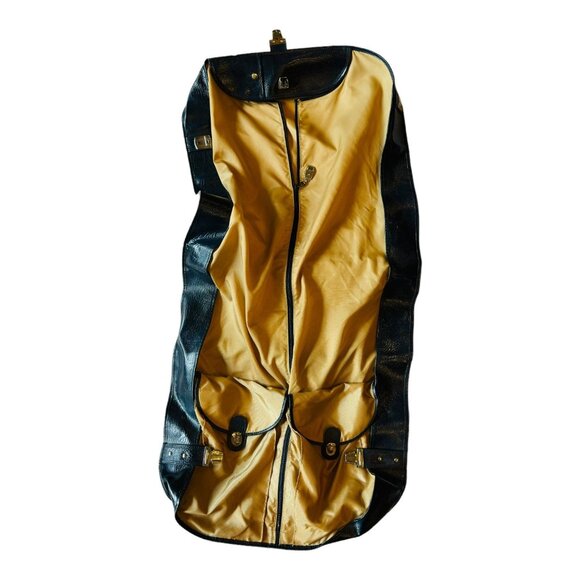 American Tourister Vintage Garment/Suit Bag Luggage Tan Nylon/Blue Faux Leather - Picture 7 of 9